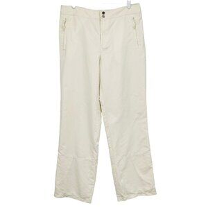 Ralph Lauren Active Women's Pants Size 12 Mesh Lined Relaxed Straight Leg Ivory